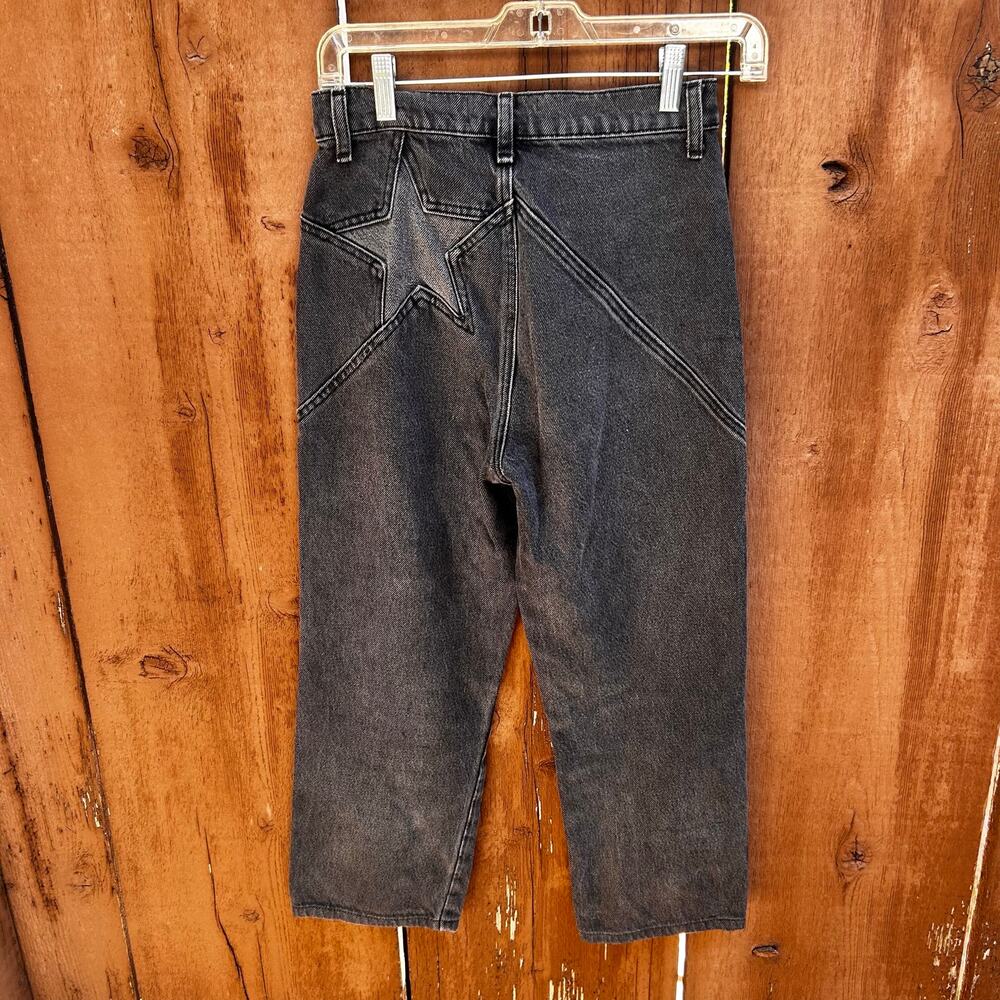 Reformation Star Jeans Black Wash Cropped Straight Leg Size 24